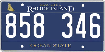 RI license plate 858346