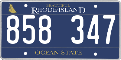 RI license plate 858347