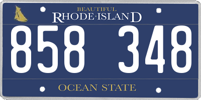 RI license plate 858348