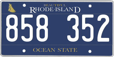 RI license plate 858352
