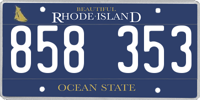 RI license plate 858353