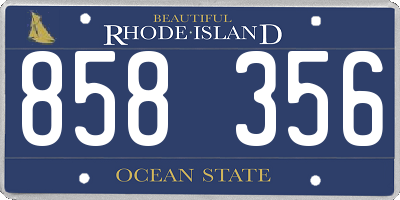 RI license plate 858356