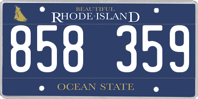 RI license plate 858359