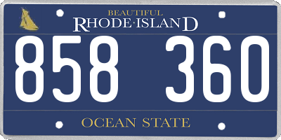 RI license plate 858360