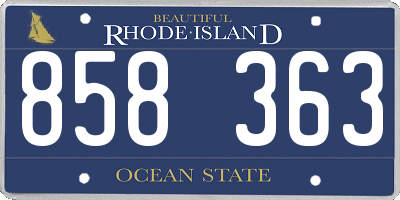 RI license plate 858363