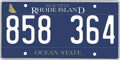 RI license plate 858364