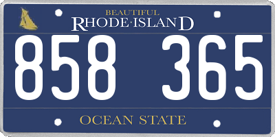RI license plate 858365