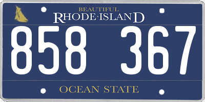 RI license plate 858367