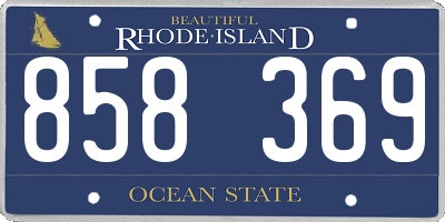 RI license plate 858369