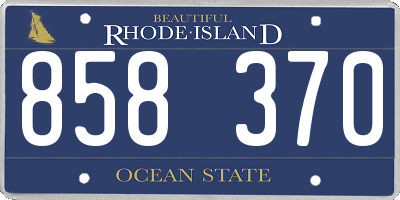RI license plate 858370
