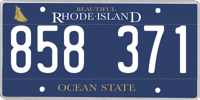 RI license plate 858371