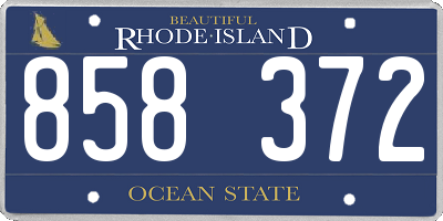RI license plate 858372