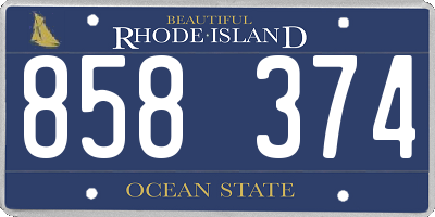 RI license plate 858374