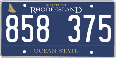 RI license plate 858375