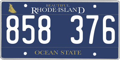 RI license plate 858376