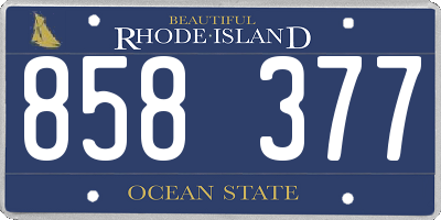 RI license plate 858377