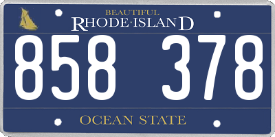 RI license plate 858378