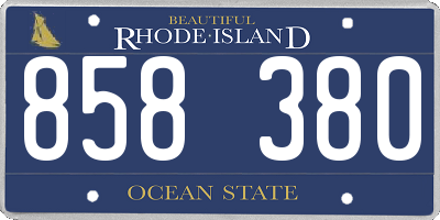 RI license plate 858380