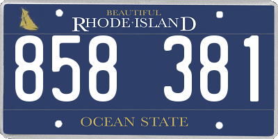 RI license plate 858381