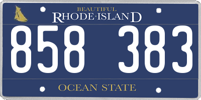 RI license plate 858383