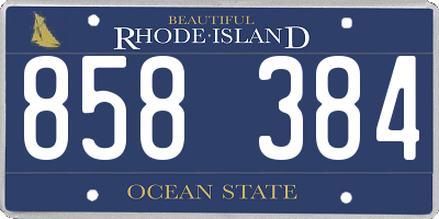 RI license plate 858384