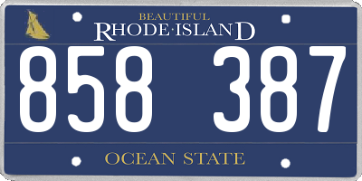 RI license plate 858387