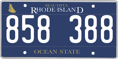RI license plate 858388