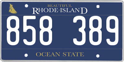 RI license plate 858389