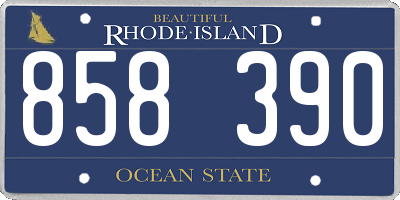 RI license plate 858390