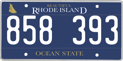 RI license plate 858393