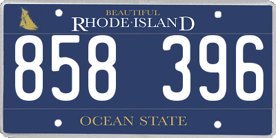 RI license plate 858396