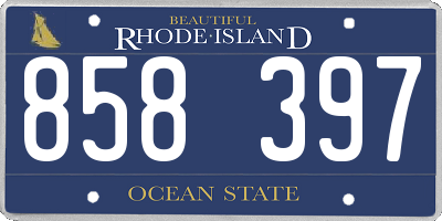 RI license plate 858397