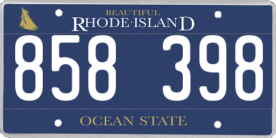 RI license plate 858398