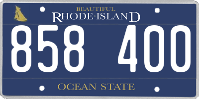 RI license plate 858400