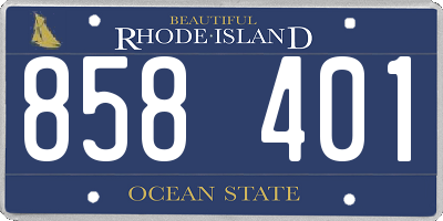 RI license plate 858401