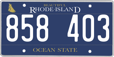 RI license plate 858403