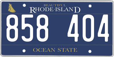 RI license plate 858404