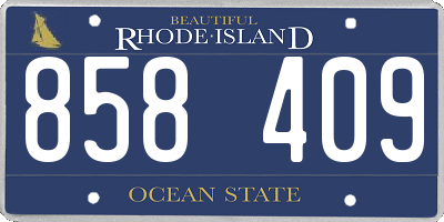 RI license plate 858409