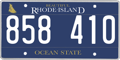 RI license plate 858410