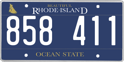 RI license plate 858411