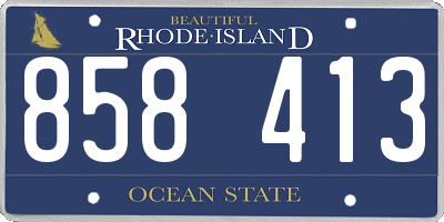 RI license plate 858413