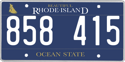 RI license plate 858415