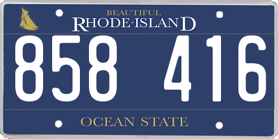 RI license plate 858416
