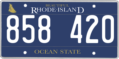 RI license plate 858420