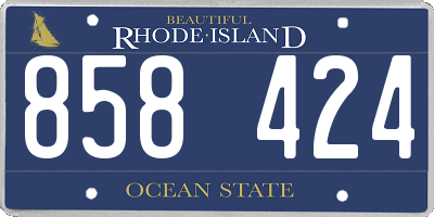 RI license plate 858424