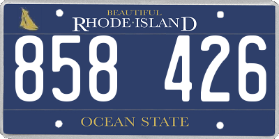 RI license plate 858426