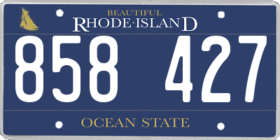 RI license plate 858427