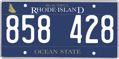 RI license plate 858428