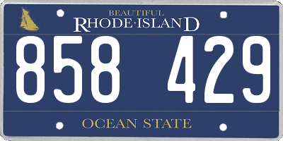 RI license plate 858429