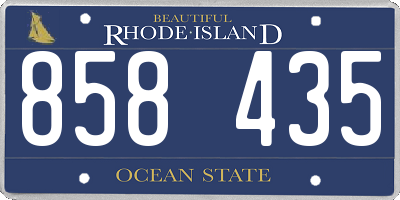 RI license plate 858435